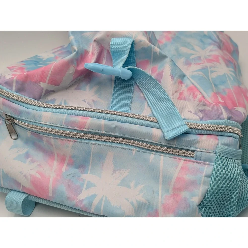 Tommy Bahama Kids Backpack Blue Pink Palm Tree Tropical Beach School Travel Bag
